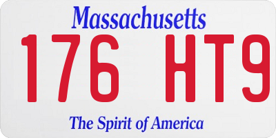 MA license plate 176HT9