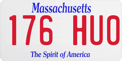 MA license plate 176HU0