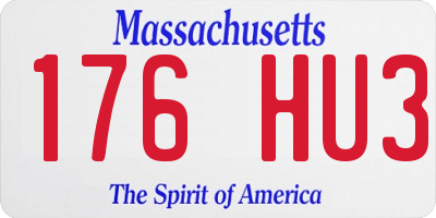 MA license plate 176HU3