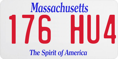 MA license plate 176HU4