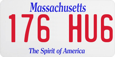 MA license plate 176HU6