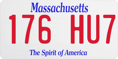 MA license plate 176HU7