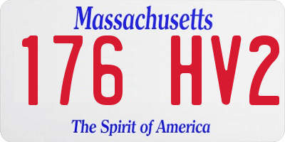 MA license plate 176HV2