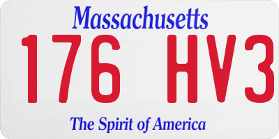 MA license plate 176HV3