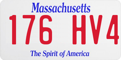 MA license plate 176HV4