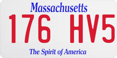 MA license plate 176HV5