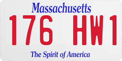 MA license plate 176HW1
