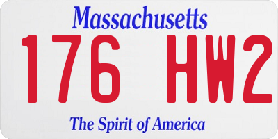 MA license plate 176HW2