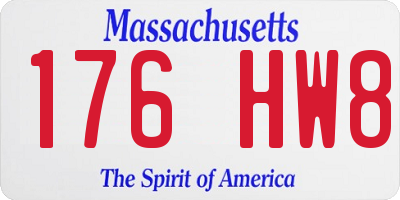 MA license plate 176HW8