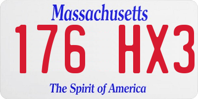 MA license plate 176HX3