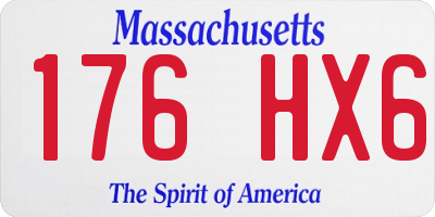 MA license plate 176HX6