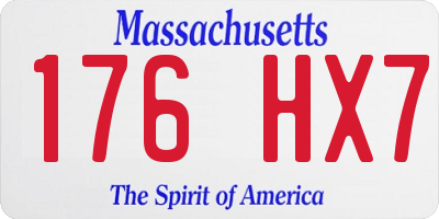 MA license plate 176HX7