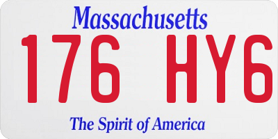 MA license plate 176HY6