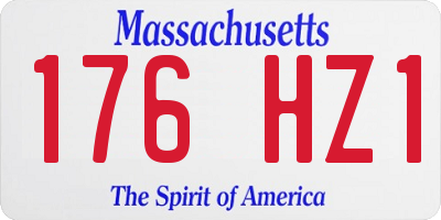 MA license plate 176HZ1
