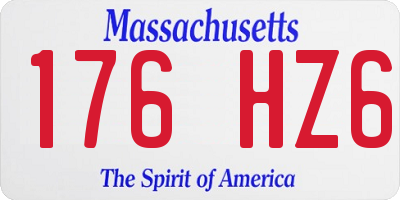 MA license plate 176HZ6