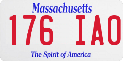 MA license plate 176IA0