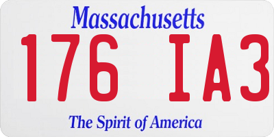 MA license plate 176IA3