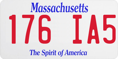 MA license plate 176IA5