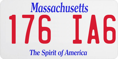MA license plate 176IA6