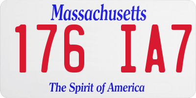 MA license plate 176IA7
