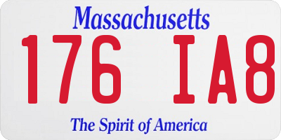 MA license plate 176IA8