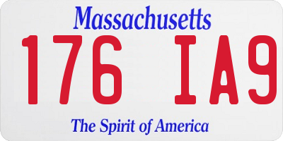 MA license plate 176IA9