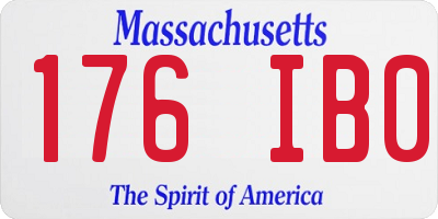 MA license plate 176IB0