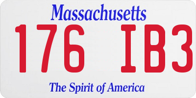 MA license plate 176IB3