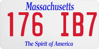 MA license plate 176IB7