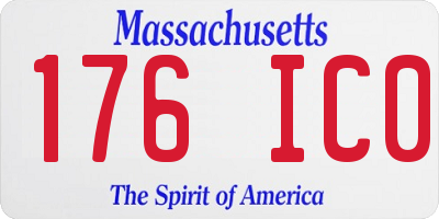 MA license plate 176IC0