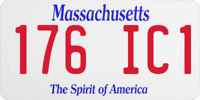 MA license plate 176IC1