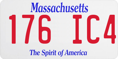 MA license plate 176IC4