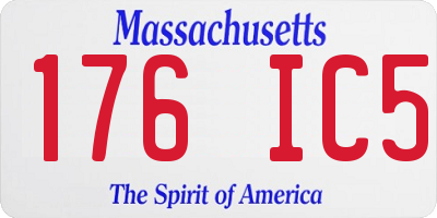 MA license plate 176IC5
