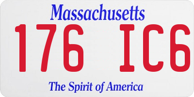 MA license plate 176IC6