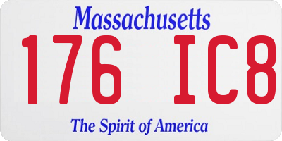 MA license plate 176IC8
