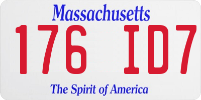 MA license plate 176ID7
