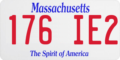 MA license plate 176IE2