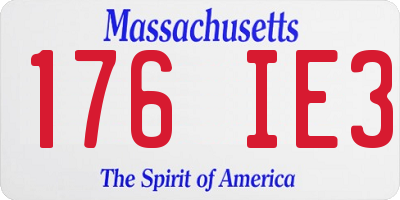 MA license plate 176IE3