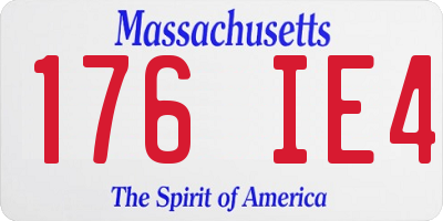MA license plate 176IE4