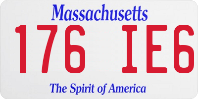 MA license plate 176IE6