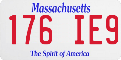 MA license plate 176IE9