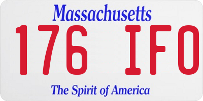 MA license plate 176IF0