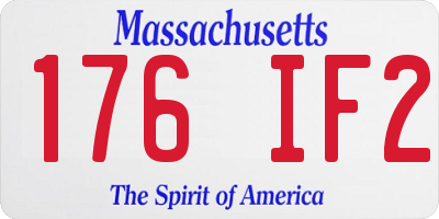 MA license plate 176IF2
