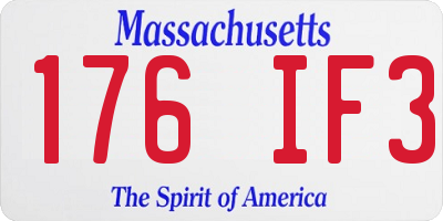 MA license plate 176IF3