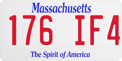 MA license plate 176IF4