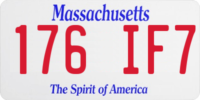 MA license plate 176IF7