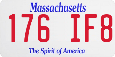 MA license plate 176IF8