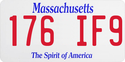 MA license plate 176IF9