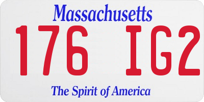 MA license plate 176IG2