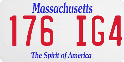 MA license plate 176IG4